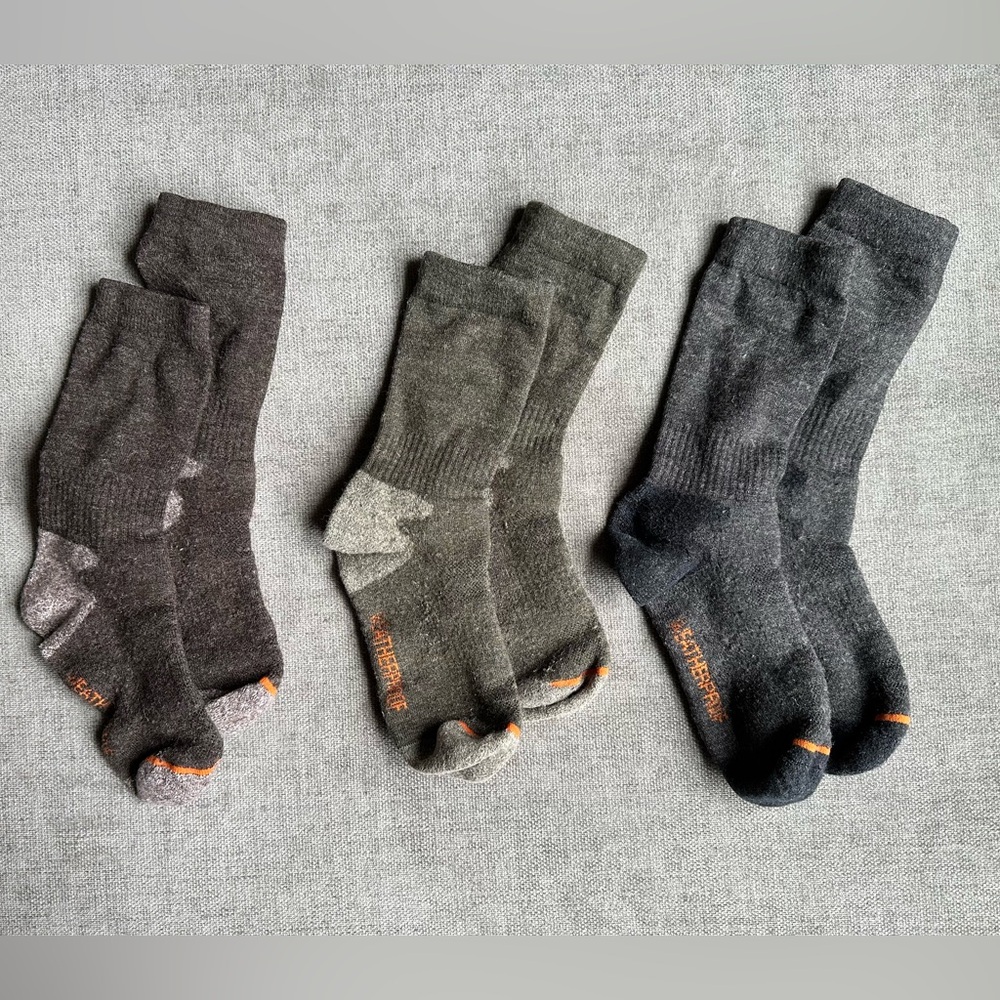 Wool Gray and Black Casual Socks